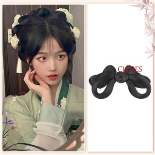 CLEOES Hanfu Hair Chignon วิกผม สไตล์โบราณ พร็อพถ่ายรูป แนวเจ้าหญิง สีดํา DIY สําหรับเด็กผู้หญิง