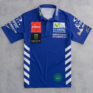 เสื้อยืดผู้ชาย Yamaha Movistar การถ่ายเทความร้อนสไตล์สปอร์ตระดับไฮเอนด์