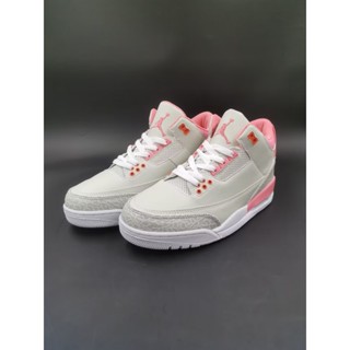 Air 3 AJ3 Cherry Blossom Pink Goddess รองเท้าบาสเก็ตบอลลําลอง สีขาว สีชมพู CK9246-116 k