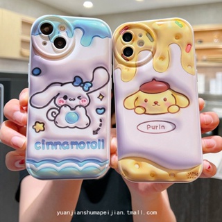 เคสโทรศัพท์มือถือแบบนิ่ม กันกระแทก ลายการ์ตูน Cinnamoroll Pom Pom Purin น่ารัก สําหรับ iPhone 14 Plus 14 13 12 11 Pro Max