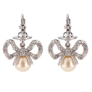 [0714]QDZTE-EH High Version Queen Mother Vivienne Weiweian Saturn Bell Pearl Earrings Female Niche Personality High Sense Accessible luxury Niche  Fashion  INS style  Influence Y2