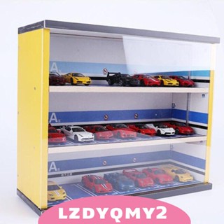 [Lzdyqmy2] เคสจอแสดงผลไดโอราม่า 3 ชั้น พร้อมไฟพื้นหลัง 1/64 สําหรับจอดรถยนต์