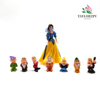 Taylor2pv ตุ๊กตาฟิกเกอร์ PVC รูปคนแคระ Snow White and the Seven 8 ชิ้น ต่อชุด