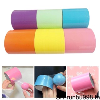 (runbu) เทปกาวใส 6 สี 10 ซม. X10 ม. สําหรับตกแต่งบ้าน 6 ชิ้น