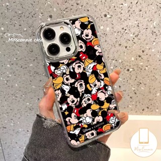 เคสโทรศัพท์มือถือ อะคริลิค กันกระแทก ลายการ์ตูนดิสนีย์ มิกกี้เมาส์ พร้อมกระจกแต่งหน้า สําหรับ IPhone 11 12 13 14 Pro Max 11 Pro Max 14Pro