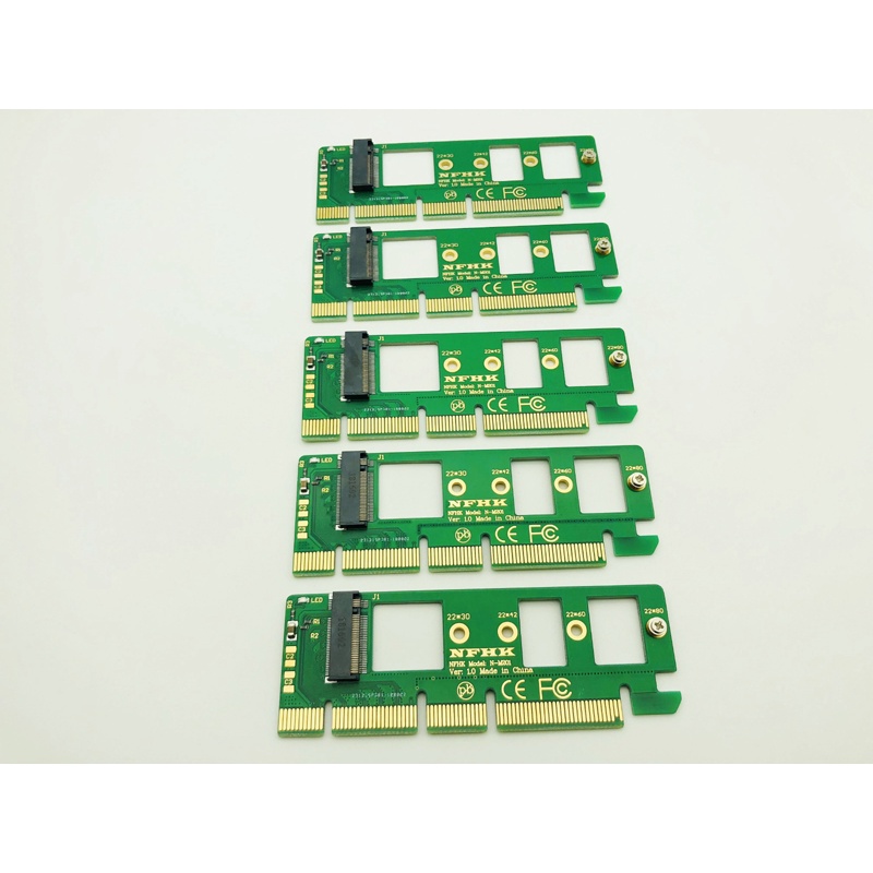 5PCS NGFF M.2 NVME AHOI SSD ถึง PCI-E PCI Express 3.0 x4 x16 อะแดปเตอร์ Riser การ์ด M คีย์สําหรับ XP