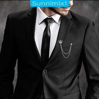 [Sunnimix1] เข็มกลัดโลหะ รูปมงกุฎ ประดับพู่ ทนทาน สําหรับผู้ชาย เต้นรํา งานแต่งงาน พิธี