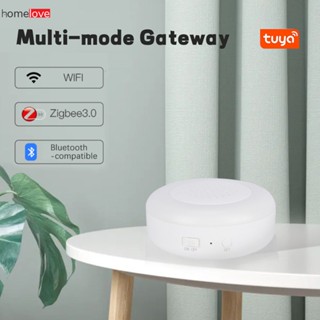 Tuya Zigbee3.0 เกตเวย์หลายโหมด WiFi + บลูทูธ รองรับตาข่ายฮับ นาฬิกาปลุก เกตเวย์ไร้สาย RGB Night Light Monitoring Function homelove