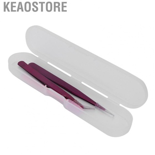 Keaostore Nail Art Tweezers   with Plastic Box Eyelash Brush for Salon Beauty Home