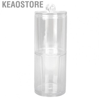 Keaostore Cotton Swab Holder Pad Container Portable for Home Bathroom Round Box Qtip Dispenser