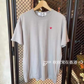 พร้อมส่ง เสื้อยืดแขนสั้นลําลอง พิมพ์ลาย CDG play Rei Kawakubos สีพื้น แฟชั่นฤดูร้อน สไตล์คลาสสิก