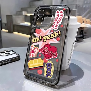 เคสโทรศัพท์มือถือ แบบนิ่ม ลายการ์ตูนภาษาอังกฤษ สําหรับ Apple Iphone 13 14Promax 11 12 7 8p