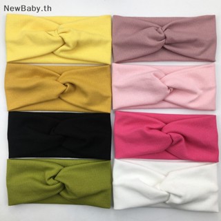 Newbaby ที่คาดผม ผ้าถักนิตติ้ง ยืดหยุ่น สีพื้น สําหรับเด็กทารกผู้หญิง เหมาะกับฤดูใบไม้ผลิ ฤดูร้อน