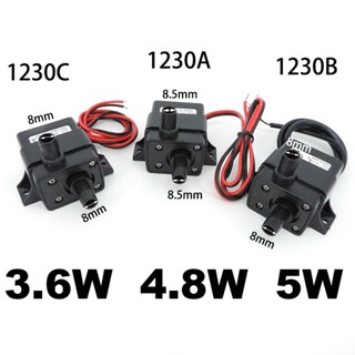 Dc 12V 3.6w 4.8W 5w 240L/H ปั๊มน้ําพุ ขนาดเล็ก กันน้ํา ปั๊มตู้ปลา 8 มม. พลังงาน ไร้แปรงถ่าน เมมเบรนไมโคร จุ่มน้ํา