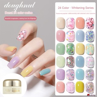 Annies Nail Donut Series กาวยาทาเล็บ Macaron Color Burst Sequin Phototherapy Glue ชุด 24 สี (monkingstore_th)