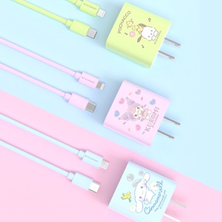 ชุดสายชาร์จโทรศัพท์มือถือ 20W Sanrio Characters QH-Z25 3A Pochacco Kuromi Cinnamoroll IOS Andriod 1 เมตร