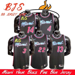 【BJS �� เลขที่ เสื้อกีฬาบาสเก็ตบอล 22BUTLER Miami Heat สีดํา สีฟ้า สีชมพู