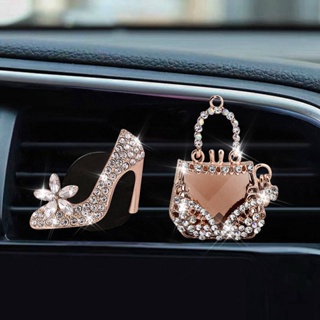 Crystal High Heels Car Air Outlet Aromatherapy Clip Creative Diamond Bag Personality Female Car Perfume Clip Decorations WCcc