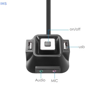 [IHS] Al สวิตช์เปิด / ปิด USB 2.0 พร้อมพอร์ตไมโครโฟนเสียง สําหรับคอมพิวเตอร์ PC โรงแรม