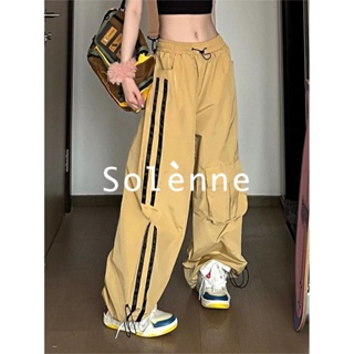 Solenne  กางเกงขายาว กางเกงคาร์โก้ Vintage Cargo pants 2023 NEW Style ทันสมัย Korean Style สไตล์เกาหลี สวย A20M07G 36Z230909