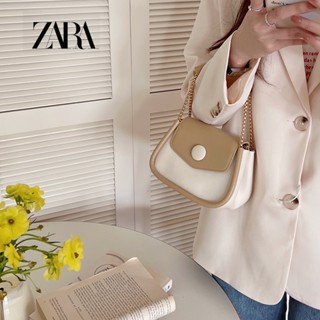 Zara กระเป๋าสะพายไหล่ สะพายข้าง แบบพกพา สไตล์เรโทร สําหรับผู้หญิง