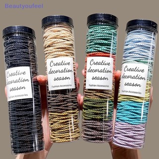 [Beautyoufeel] ยางรัดผม แบบยืดหยุ่น สีพื้น สําหรับเด็กผู้หญิง 100 ชิ้น ต่อล็อต