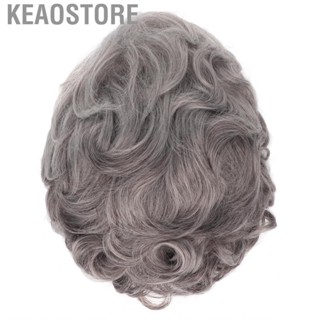 Keaostore Elderly Synthetic Wig  Short Wavy Heat Resistant Fashionable for Senior Cosplay Party