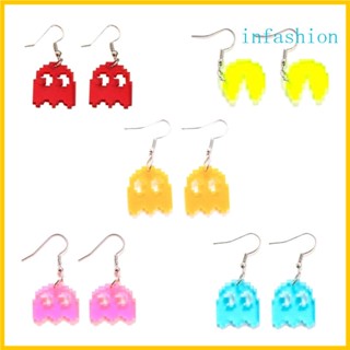 Inf Y2K ปีศาจน้อย ต่างหู เรืองแสง ขนาดเล็ก ที่มีสีสัน ต่างหูการ์ตูน ต่างหูหล่น เครื่องประดับสําหรับผู้หญิง เด็กผู้หญิง