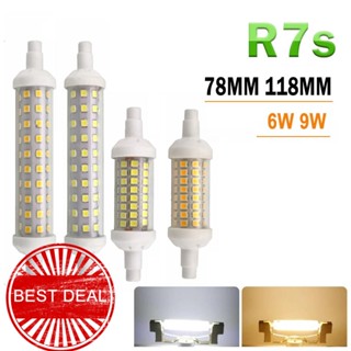 หลอดไฟ LED R7s 78 มม. 118 มม. R7s 6w 9w SMD 2835 ประหยัดพลังงาน แบบเปลี่ยน X7D0