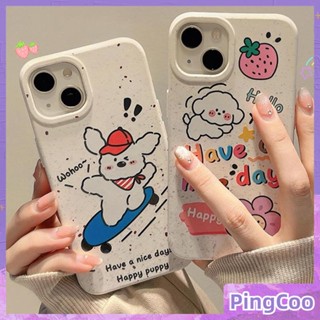 Pingcoo - เข้ากันได้สำหรับ เคส iphone 11 เคสไอโฟน เคสไอโฟน11 สำหรับ  ป็นมิตรกับสิ่งแวดล้อมเคสที่ย่อยสลายได้นุ่มกันกระแทกป้องกันสเก็ตบอร์ดสีขาว English Puppy เข้ากันได้กับ iPhone 14 13 Pro max 12 Pro Max 11 xr xs max 7 8