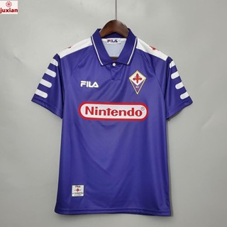 (juxian) เสื้อกีฬาแขนสั้น ลายทีมชาติฟุตบอล Fiorentina 98-99 ชุดเหย้า แบบแห้งเร็ว สไตล์เรโทร