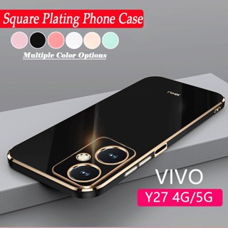 เคสซิลิโคนนิ่ม ทรงสี่เหลี่ยม กันกระแทก สําหรับ VIVO Y27 4G VIVOY27 5G Y 27 2023