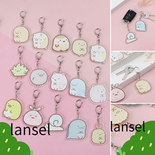 เครื่องประดับ พวงกุญแจอะคริลิค แบบสองด้าน ลาย Sumikko Gurashi  ​ พวงกุญแจ จี้รูปการ์ตูนสัตว์น่ารัก สีโปร่งใส สําหรับห้อยกระเป๋า