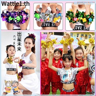 WTTLE 4 ชิ้น / 2 คู่ เชียร์ลีดเดอร์ ปอมปอม ชุดเครื่องแต่งกาย การแข่งขัน ดอกไม้ สองรู จับ เต้นรํา ปาร์ตี้ ตกแต่ง