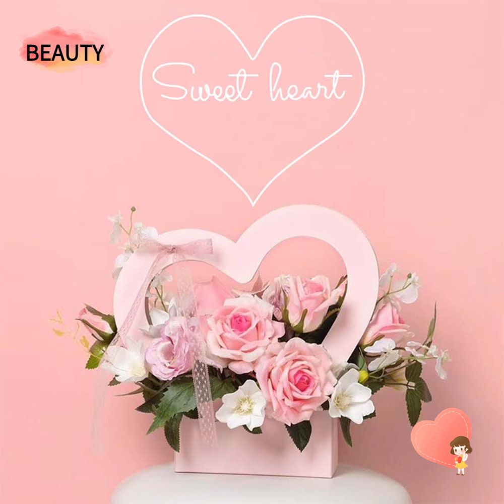 Beauty ถุงกระดาษ ลายดอกไม้ โรแมนติก สําหรับใส่ดอกไม้ ตกแต่งวันวาเลนไทน์