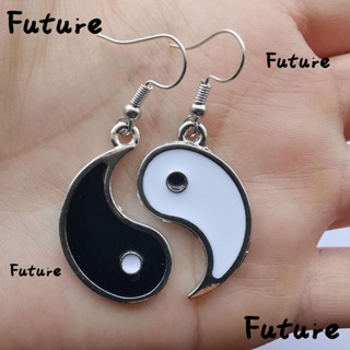 FUTURE Women Alloy Earrings Fashion Yin Yang Charm Pendants Dangle Earrings Gift Friendship Couple Jewelry White Black