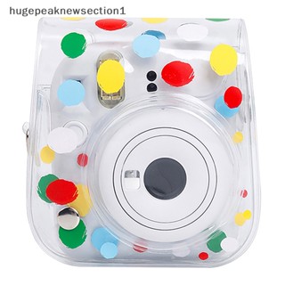 Hugepeaknewsection1 เคสกระเป๋าใส่กล้อง PVC ลายจุด สําหรับ Instax Mini 12 11 1 ชิ้น