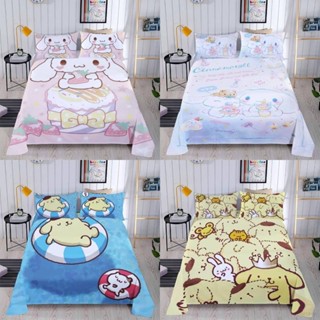 Yelan Sanrio Cinnamoroll 3in1 ชุดเครื่องนอน ผ้าปูที่นอน ผ้าห่ม ห้องนอน ซักทําความสะอาดได้ สะดวกสบาย