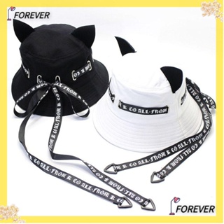 Forever หมวกบักเก็ตลําลอง ผ้าฝ้าย กันแดด สไตล์ฮิปฮอป แฟชั่นฤดูร้อน