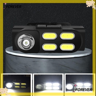 FOREVER ไฟหน้า LED COB ห้าหัว สว่างมาก ชาร์จไฟได้ สําหรับตกปลากลางคืน ขับขี่กลางแจ้ง