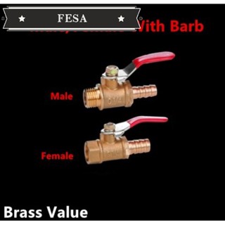 Fesa บอลวาล์วทองเหลือง 8 มม. 10 มม. 1/4 นิ้ว 3/8 นิ้ว 1/2 นิ้ว 1 ชิ้น