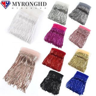 Myronghd ริบบิ้นลูกไม้ ประดับเลื่อม 10 หลา แฮนด์เมด DIY สําหรับตกแต่งเสื้อผ้า