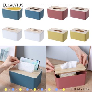 EUTUS กล่องไม้ใส่ทิชชู่ สร้างสรรค์ สําหรับเก็บของภายในรถยนต์