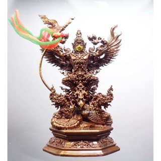 พญาครุฑ เชิญธงเศรษฐี วัดครุฑ ตั้งหน้ารถ สูง 3นิ้ว กล่องเดิมวัด (AB3211)