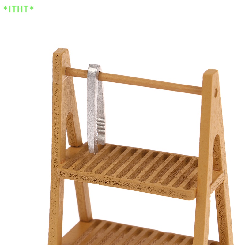 Itht> ใหม่ ชั้นวางขนมปังจิ๋ว พร้อมคลิปหนีบ 1:12 อุปกรณ์เสริม สําหรับตกแต่งบ้านตุ๊กตา 1 ชุด