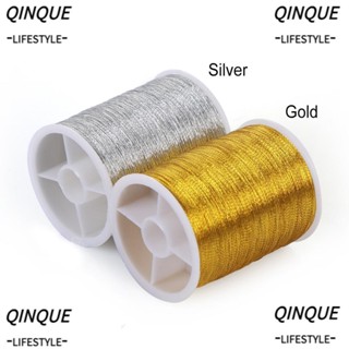 Qinjue ม้วนด้าย สีทอง 100 เมตร สําหรับเย็บปักถักร้อย DIY