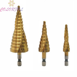 【COLORFUL】Drill Bits Titanium Metal 3Pcs 4-12/20/32mm Accessories Step Cone Drill