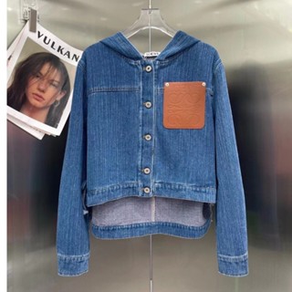 LOEWE CROPPED JACKET IN DENIM งานสวยมาก แจ็คเก็ต เสื้อแขนยาว เสื้อยีนส์ ทรงครอป โลเอเว่