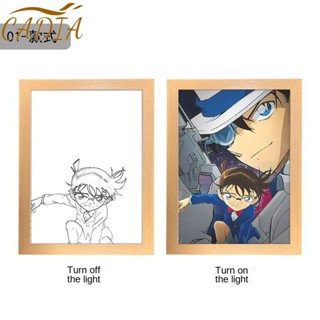 ภาพวาดไฟกลางคืน led รูปนักสืบโคนัน Shinichi เรืองแสง สําหรับตกแต่งผนังบ้าน ของขวัญวันหยุด