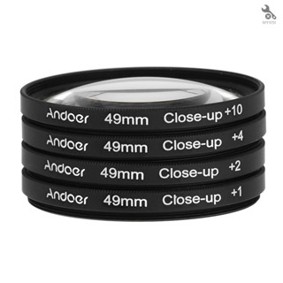 {self} Andoer 49mm Macro Close-Up Filter Set +1 +2 +4 +10 with Pouch for    DSLRs